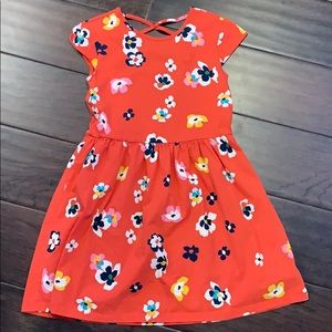 Gap Size XL Salmon Criss Cross Back Floral Dress